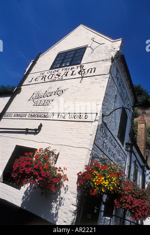 Le célèbre vieux public house l'un des plus anciens d'Angleterre Ye Olde Trip to Jerusalem Nottingham Angleterre GO UK EU Europe Banque D'Images