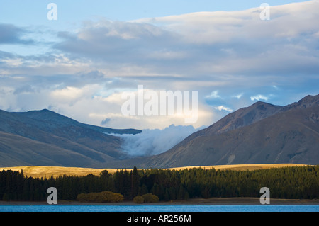 Paysage de montagne au Lac Tekapo, Canterbury, Nouvelle-Zélande Banque D'Images