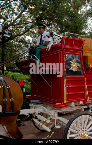 Anheuser Busch's Budweiser Clydesdale Horse Wagon à Seaworld Orlando Florida USA Banque D'Images