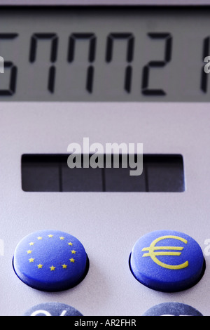 Clavier avec touche euro de part et d'affichage de la calculatrice Banque D'Images