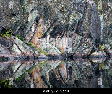 Bluff et Nord Hegman Lake, Boundary Waters Canoe Area Wilderness, Superior National Forest, Minnesota USA Banque D'Images