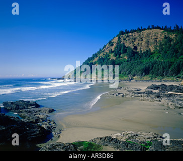 Longue plage de sable blanc sur la côte de l'Oregon USA Banque D'Images