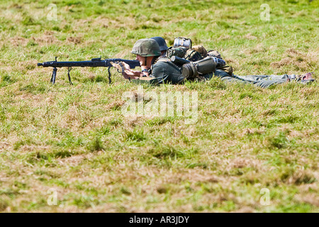 Maschinengewehr 42 MG exploité Machine Gun 1943 Recoil Banque D'Images