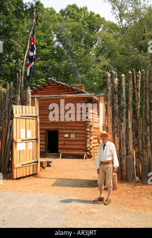 Années 1750 Fort, Virginia's Explorer Park, Blue Ridge Parkway, Roanoke, Virginie, USA Banque D'Images