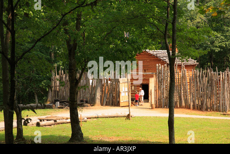 Années 1750 Fort, Virginia's Explorer Park, Blue Ridge Parkway, Roanoke, Virginie, USA Banque D'Images