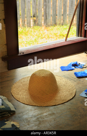 Lady's Hat au 1800's Farm House, Virginia's Explorer Park, Blue Ridge Parkway, Roanoke, Virginie, USA Banque D'Images