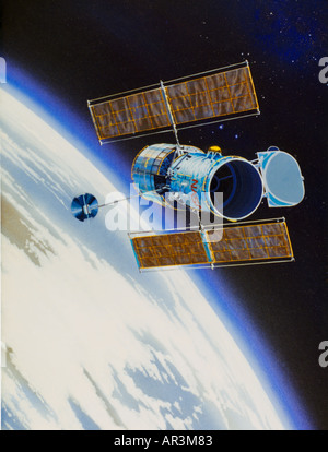 Impression artistique du télescope spatial Hubble Banque D'Images