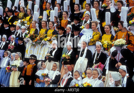 Bretagne, France, Fete des Brodeuses, le Pont l'Abbé Banque D'Images