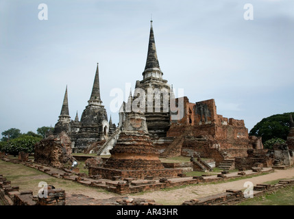 Stupas à Wat Phra si Sanphet dans le parc historique d'Ayuthaya, Ayuthaya , Thaïlande. Banque D'Images