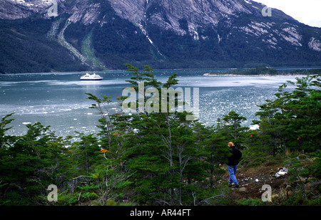 MV Mare Australis en fjords chiliens en Amérique du Sud Banque D'Images