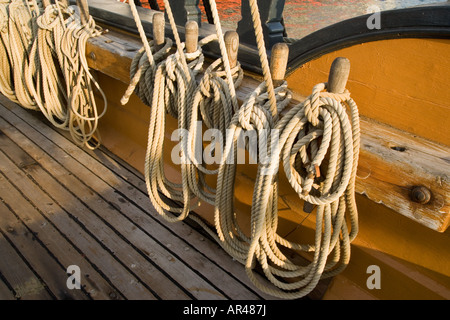 Lignes pour le HMS Surprise, 18e siècle, la frégate de la Marine royale (réplique), Musée maritime de San Diego, Californie Banque D'Images