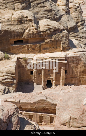 Tombe du soldat romain, roche massive taillée temple, Petra, Royaume hachémite de Jordanie, Moyen-Orient. DSC 5179 Banque D'Images