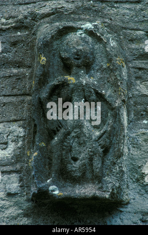 De déesse celtique. Une Sheela na gig. All Saints Church, Oaksey, Gloucestershire Angleterre HOMER SYKES Banque D'Images