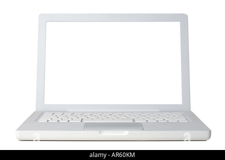 Ordinateur portable Vue avant isolé sur fond blanc Banque D'Images