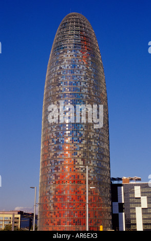 Tour Agbar 142 m par Jean Nouvel la Plaça de les Glòries Barcelone Catalogne Espagne Banque D'Images