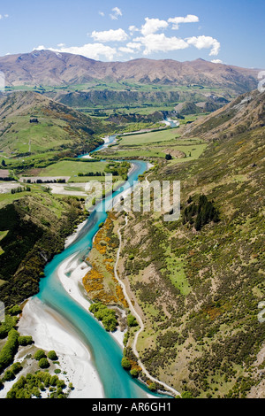 La rivière Kawarau près de Queenstown ile sud Nouvelle Zelande aerial Banque D'Images