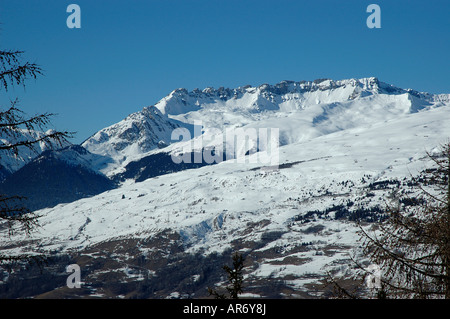 Vanoise Alpes montagne neige hiver neige scène Savoie 73 France Banque D'Images