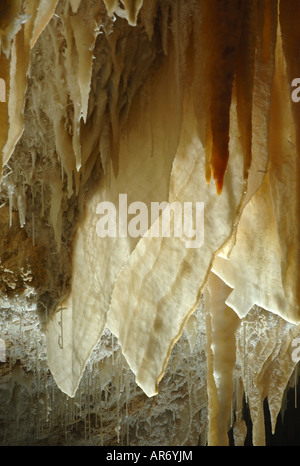 Crystal châles dans Jewel Cave Banque D'Images