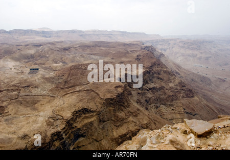 La légion romaine X, dans l'ouest de cantonnement, Massada, Israël. Vue depuis le plateau Banque D'Images