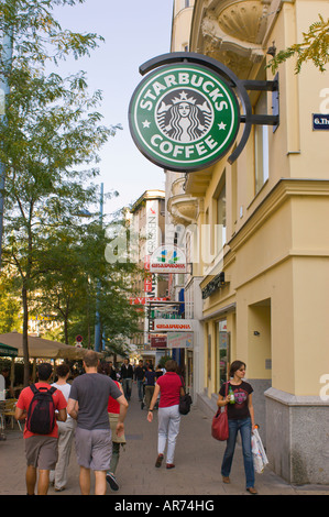 Vienne Autriche Café Starbucks sur la Mariahilfer Strasse, près du quartier des musées Banque D'Images