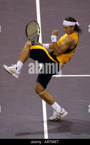 Rafael Nadal l'Espagne à l'ATP Tennis Masters Series Madrid Banque D'Images