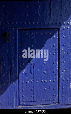 Porte bleue avec rivet,Inn 'Venta del Quichotte', Puerto Lapice, La Mancha, Espagne Banque D'Images