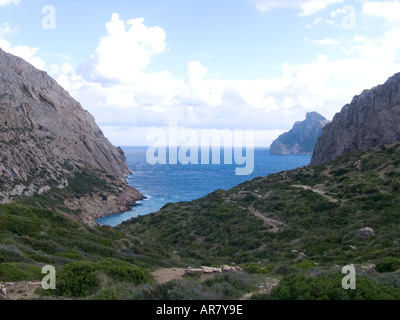 Boquer Valley à pied Port Pollensa Vue de dessus Cala Boquer Banque D'Images