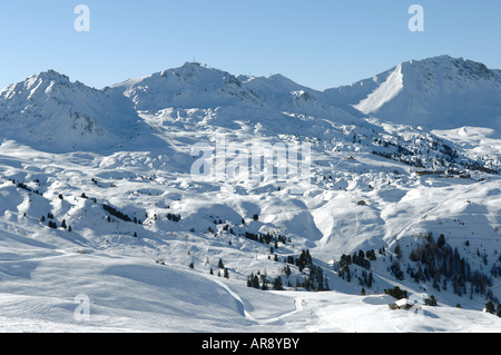 La Plagne une partie de la zone de ski paradise France Banque D'Images