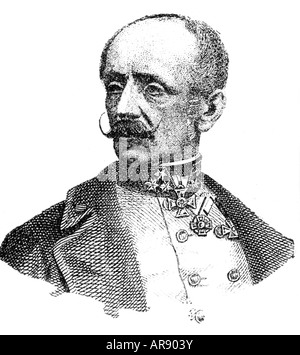 Benedek, Ludwig August Ritter von, 14.7.1804 - 27.4.1881, général autrichien, portrait, gravure sur bois, XIXe siècle, Banque D'Images