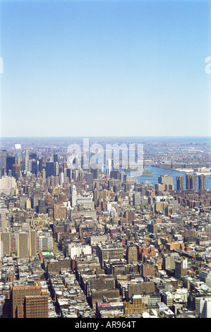 Vue aérienne de Manhattan à uptown vers central park new york usa Banque D'Images
