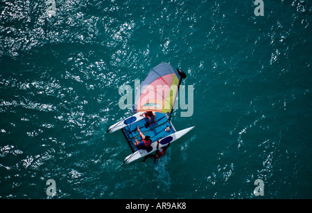 Vue aérienne de catamaran Caraïbes République dominicaine Punta Cana Banque D'Images