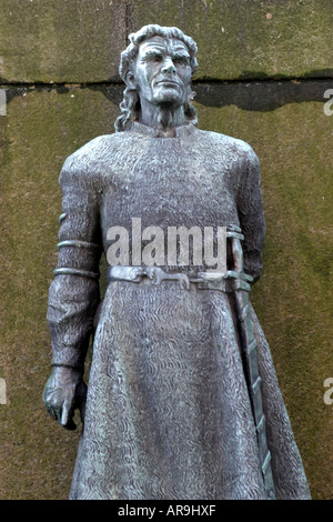 Des statues d'hommes Viking à Bergen en Norvège. Banque D'Images