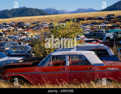 En faisant des voitures, des Prairies Montagnes Rocheuses, USA Banque D'Images