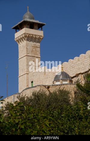 La mosquée Ibrahim, grotte de Machpela également appelé tombeau des ancêtres ou Caveau des patriarches à Hébron Cisjordanie Israël Banque D'Images