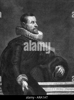 Albert VII, 13.11.1559 - 15.11.1621, l'Archiduc d'Autriche et régente des Pays-Bas, demi-longueur, la gravure après peinture par P. P. Rubens, 17e siècle, l'artiste n'a pas d'auteur pour être effacé Banque D'Images