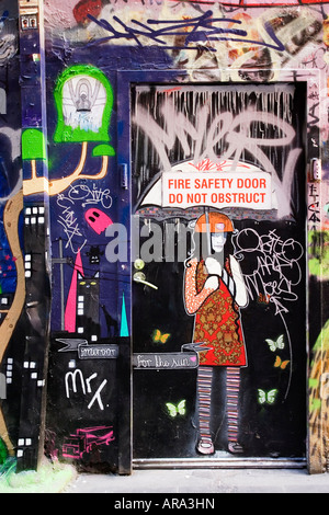 Street art à Melbourne's Centre Place Banque D'Images