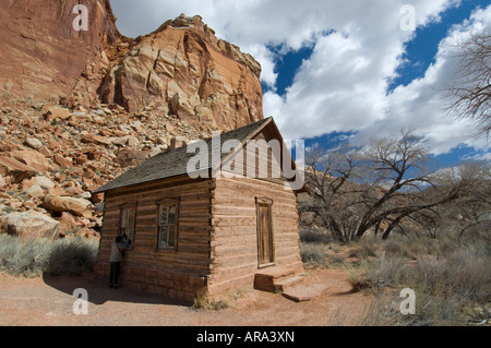 L'école historique de Fruita, Utah, United States, en 1850, le service des années 1930 Banque D'Images