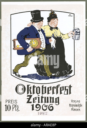 Géographie/voyages, Allemagne, Munich, journal Oktoberfest, 1906, réimpression, 1982, titre, Bavière, Europe, XXe siècle, historique, historique, années 1980, nostalgie, 1900, Banque D'Images