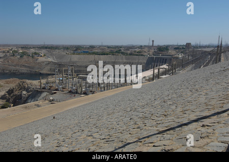 Haut Barrage, Aswan, Egypte - vue vers le nord Banque D'Images