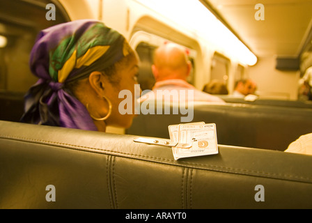 Les passagers des trains de nuit Banque D'Images