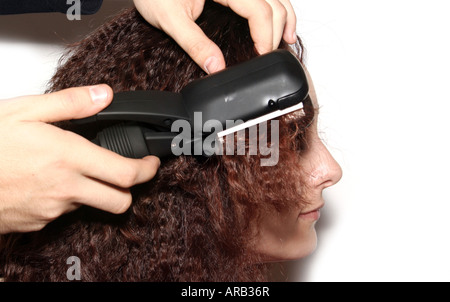 Coiffure cheveux de la fille d'une Banque D'Images