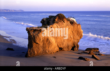 Les roches saillantes à El Matador State Beach Malibu Los Angeles County California USA Banque D'Images