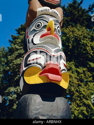 Totem à Stanley Park, Vancouver, British Columbia, Canada Banque D'Images