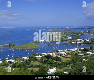 Vue depuis la colline de Gibbs, les Bermudes, l'océan Atlantique, l'Amérique centrale Banque D'Images