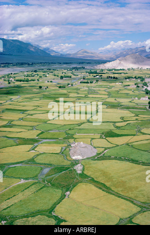 La vallée de l'Indus du monastère de Tikse (Tikse), Ladakh, Inde, Asie Banque D'Images