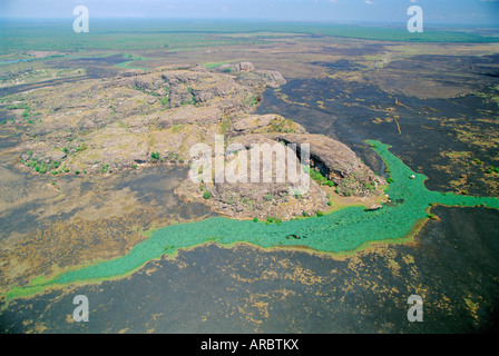 D'une rivière sur la plaine de l'Est de la rivière Alligator, Territoire du Nord, Australie Banque D'Images