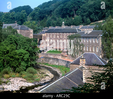 Fait partie de l'historique New Lanark mills construit entre 1785 et 1793 à New Lanark, Strathclyde, Écosse. Banque D'Images