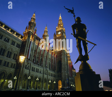 Hôtel de ville (Rathaus), Vienne, Autriche, Europe Banque D'Images