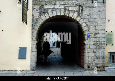 La rue Pikk en vieille ville de Tallinn, Estonie Banque D'Images