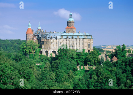 Château de Ksiaz, Sudètes, Silésie, Pologne, Europe Banque D'Images